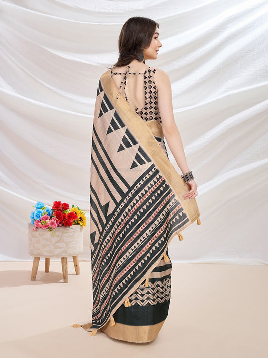 Mitera Zari Silk Blend Banarasi Saree | Swadesiicart