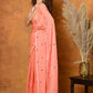 Very Much Indian Pure Mul Cotton Handloom Saree - Peach | Swadesiicart