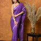 Very Much Indian Pure Cotton Handblock Printed Saree With Natural Dyes - Purple | Swadesiicart