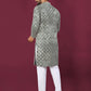 Anaita Grey Chikankari Work Viscose Rayon Straight Kurta