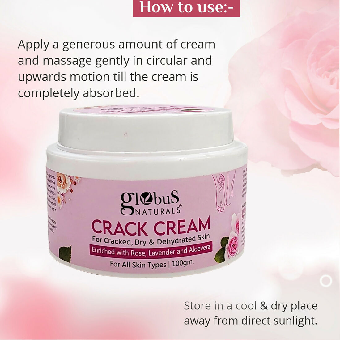Globus Naturals Crack Cream Rose | Swadesiicart