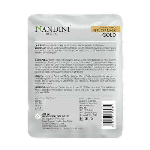 Nandini Herbal Marine Algae Peel Off Mask Gold - Swadesiicart
