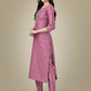 Jyoti Fashion Women's Purple Rayon Embroidered Kurta Pant Set | Swadesiicart