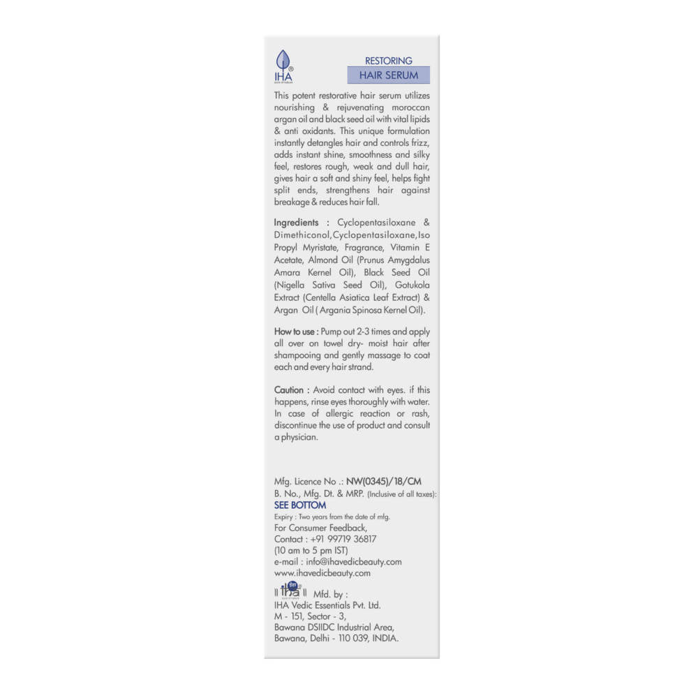 Iha Restoring Hair Serum - Swadesiicart