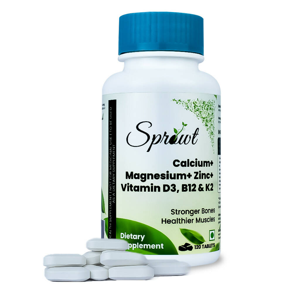 Sprowt Calcium Magnesium Zinc Vitamin D3, B12 & K2 Tablets - Myupchar