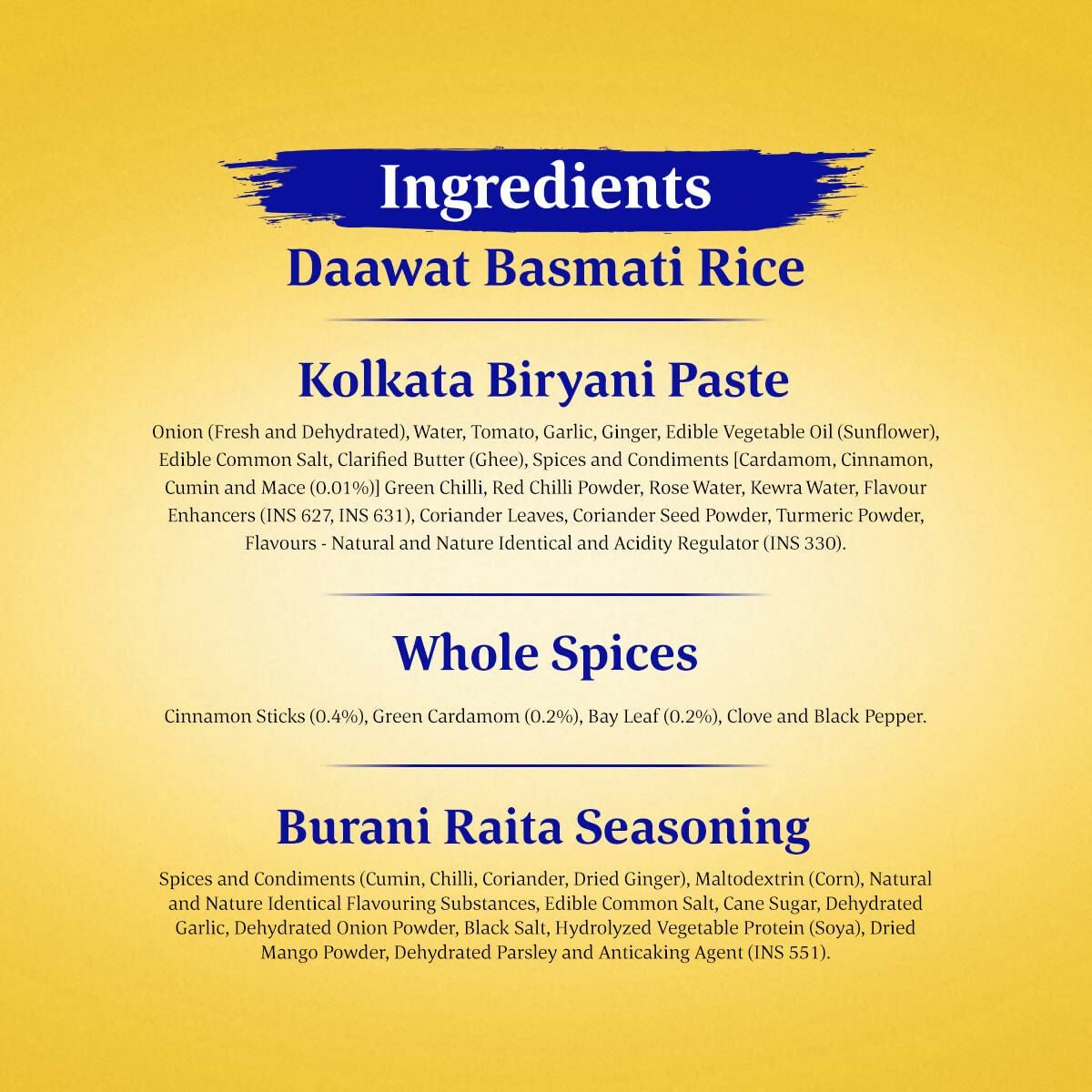 Daawat Biryani Kit Kolkata - Authentic Recipe - Swadesiicart