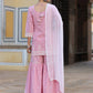 Juniper Women's Pink Cambric Floral Print Kurta Sharara Sets | Swadesiicart