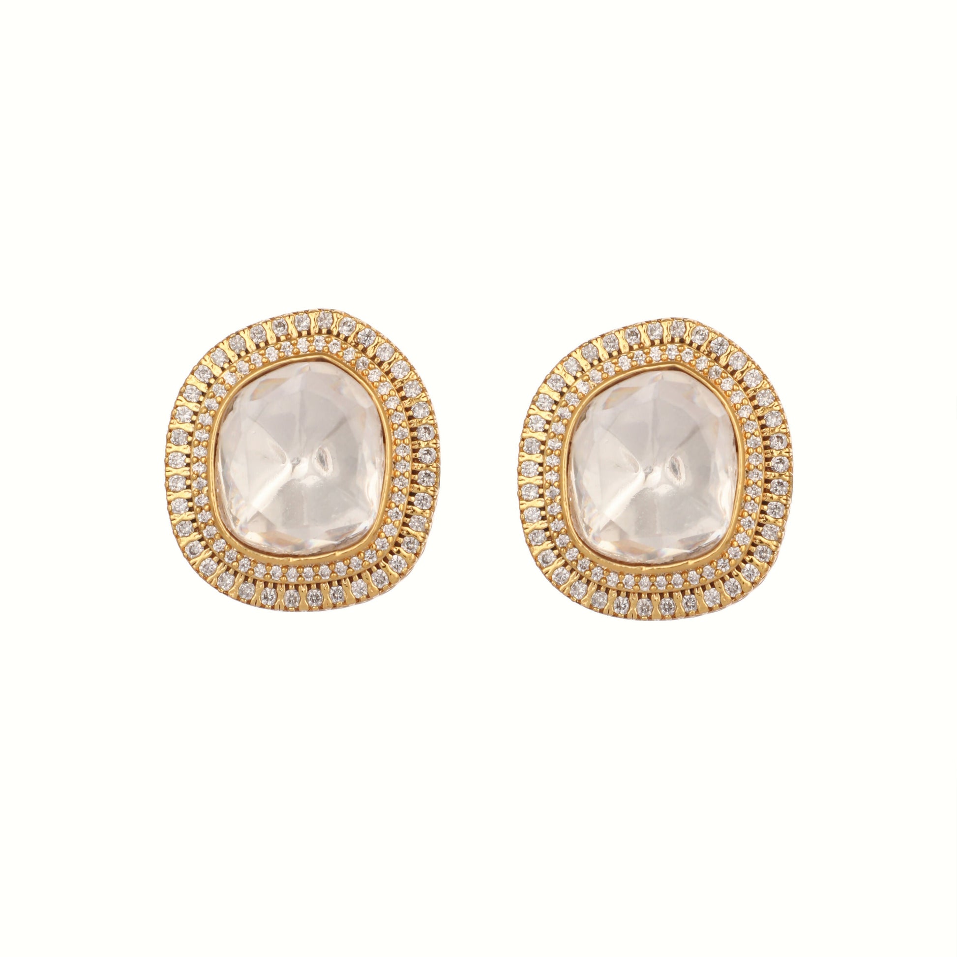 Nuyug Golden Spark Anti Tarnish studs | Swadesiicart