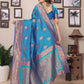 Joban Fashion Banarasi Royal Blue Woven Soft Silk Saree | Swadesiicart