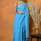 Very Much Indian Pure Mul Cotton Handloom Saree - Sky Blue | Swadesiicart