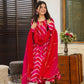 Aayaa Designer Printed Tebby Silk Suit - Multi Color