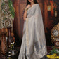 Shree Shyam Fashion Organza Gray Saree