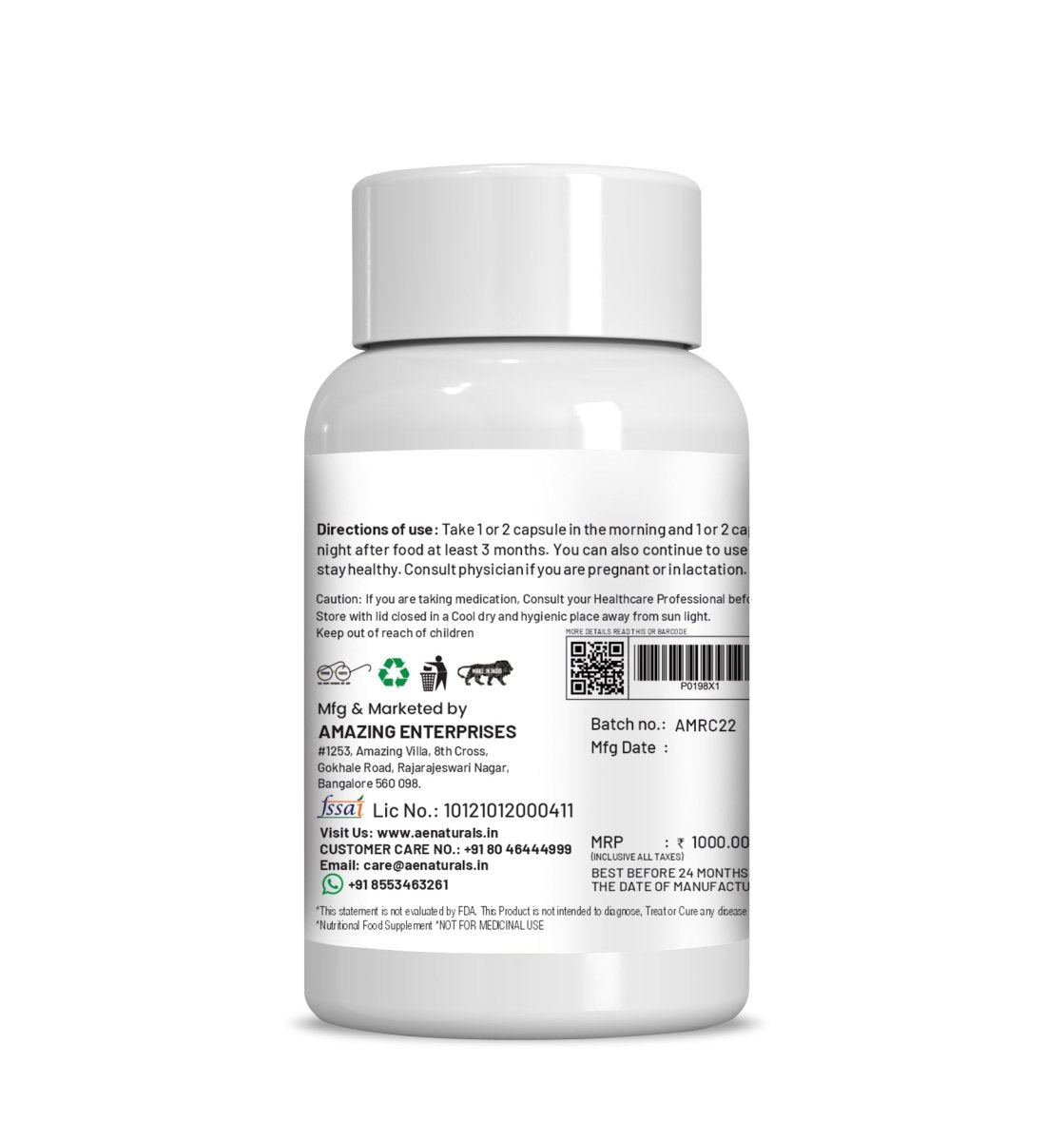 Ae Naturals Maca Root Capsules - Swadesiicart