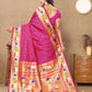 Lorenvalley Fashion Magenta Soft Paithani Silk Woven Design Rich Zari Meenakari Weaving Saree - Swadesiicart