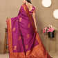 Lorenvalley Fashion Magenta Soft Silk Copper Zari weaving Design Saree - Swadesiicart