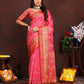Lorenvalley Fashion Magenta Organza Silk Woven Design with Rich Meenakari Weaving Pallu Saree - Swadesiicart