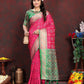 Lorenvalley Fashion Magenta Patola Silk Woven Design with Zari Meenakari Weaving motifs Pallu Saree - Swadesiicart
