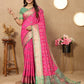 Lorenvalley Fashion Magenta Patola Silk Woven Design with Zari Meenakari Weaving motifs Pallu Saree - Swadesiicart