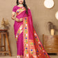 Lorenvalley Fashion Magenta Soft Paithani Silk Woven Design Rich Zari Meenakari Weaving Saree - Swadesiicart