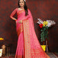 Lorenvalley Fashion Magenta Organza Silk Woven Design with Rich Meenakari Weaving Pallu Saree - Swadesiicart