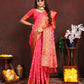 Lorenvalley Fashion Magenta Organza Silk Woven Design with Rich Meenakari Weaving Pallu Saree - Swadesiicart