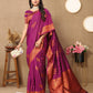 Lorenvalley Fashion Magenta Soft Silk Copper Zari weaving Design Saree - Swadesiicart