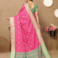 Lorenvalley Fashion Magenta Patola Silk Woven Design with Zari Meenakari Weaving motifs Pallu Saree - Swadesiicart