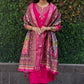 Lorenvalley Fashion Magenta Roman Silk Embroidery Multi Work Kurta Pant with Dupatta - Swadesiicart