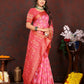 Lorenvalley Fashion Magenta Organza Silk Woven Design with Rich Meenakari Weaving Pallu Saree - Swadesiicart