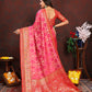 Lorenvalley Fashion Magenta Organza Silk Woven Design with Rich Meenakari Weaving Pallu Saree - Swadesiicart