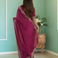 Lorenvalley Fashion Dark Magenta Rangoli Silk with Coding Lace Work Saree with Blouse - Swadesiicart