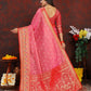 Lorenvalley Fashion Magenta Organza Silk Woven Design with Rich Meenakari Weaving Pallu Saree - Swadesiicart