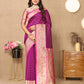 Lorenvalley Fashion Magenta Soft Silk weaving Design Rich Zari Weaving Saree - Swadesiicart
