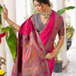 Anaita Magenta Silk Woven Saree With Blouse