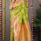 Anaita Green Woven Design Pure Silk Banarasi Saree With Blouse