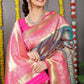 Anaita Grey Woven Design Pure Silk Banarasi Saree With Blouse