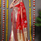 Anaita Red Woven Design Pure Silk Banarasi Saree With Blouse
