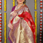 Anaita Red Woven Design Pure Silk Banarasi Saree With Blouse