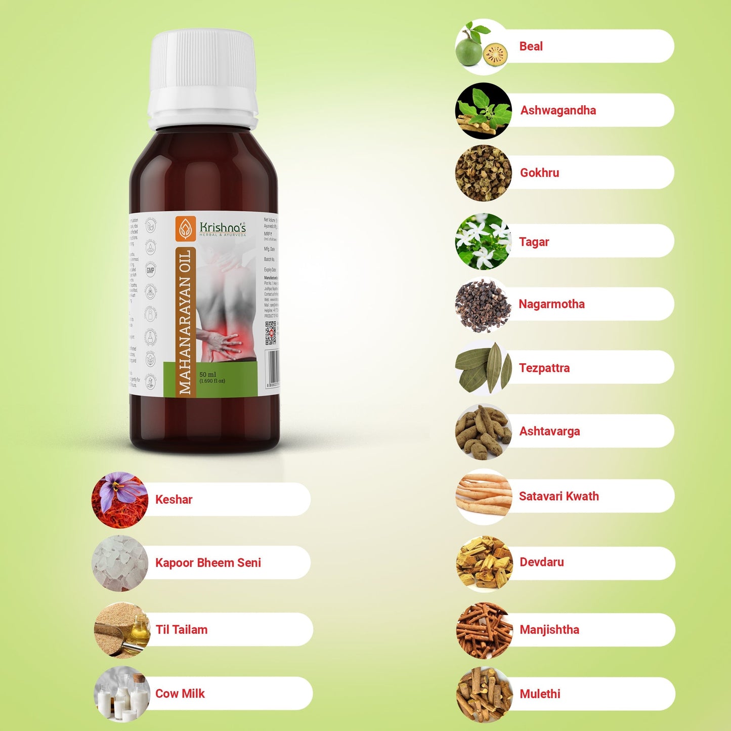 Krishna'S Herbal & Ayurveda Mahanarayan Oil | Swadesiicart