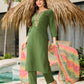 The52 Women's Gorgeous Rayon Embroidery work Straight Kurta with Pant and Dupatta Set - Swadesiicart