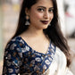 Cream Pure Linen Ethnic Motifs Saree with Unstitched Blouse - Hiral Fashion | Swadesiicart
