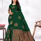 Vedant Vastram Litchi Silk Designer Banarasi Saree - Green | Swadesiicart