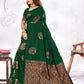 Vedant Vastram Litchi Silk Designer Banarasi Saree - Green | Swadesiicart