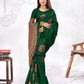 Vedant Vastram Litchi Silk Designer Banarasi Saree - Green | Swadesiicart