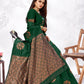 Vedant Vastram Litchi Silk Designer Banarasi Saree - Green | Swadesiicart