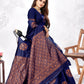 Vedant Vastram Litchi Silk Designer Banarasi Saree - blue | Swadesiicart