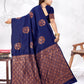 Vedant Vastram Litchi Silk Designer Banarasi Saree - blue | Swadesiicart