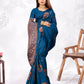 Vedant Vastram Litchi Silk Designer Banarasi Saree - Rama | Swadesiicart
