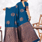 Vedant Vastram Litchi Silk Designer Banarasi Saree - Rama | Swadesiicart