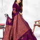 Vedant Vastram Litchi Silk Designer Banarasi Saree - Wine | Swadesiicart
